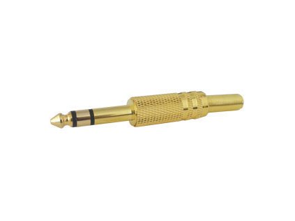 Konektor Jack 6.3 stereo kov zlatý