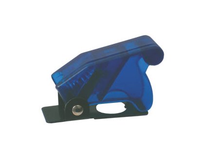 Prepínač páčkový ochran.kryt - transp. modrá