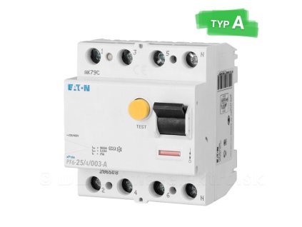 Chránič  EATON  PF6-25A, 4P, 30mA, 112930, PLU CH50