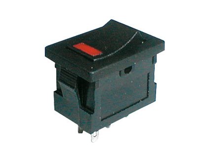 Prepínač kolískový 2pol./4pin ON-OFF 250V/3A LED červený