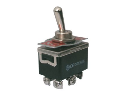 Prepínač páčkový 3pol./6pin ON-OFF-ON 250V/10A šroub.