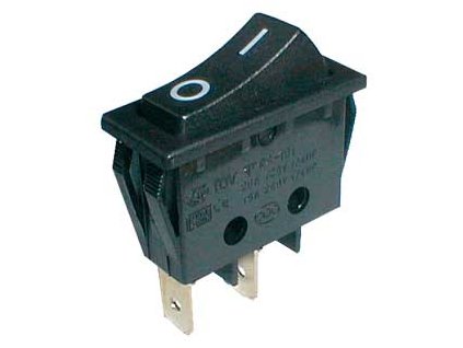 Prepínač kolískový 2pol./2pin ON-OFF 250V/15A čierny