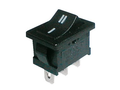 Prepínač kolískový 2pol./3pin ON-ON 250V/6A čierny