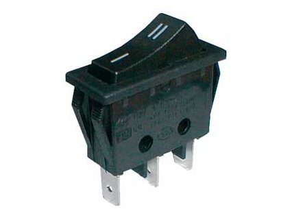 Prepínač kolískový 2pol./3pin ON-ON 250V/15A čierny