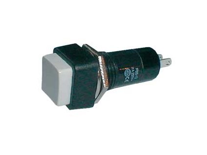 Prepínač tlačidlo štvorec OFF-(ON) 250V/1A biele
