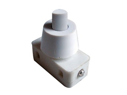 Prepínač tlačidlo okrúhle typ-1 ON-OFF 250V/1A biele