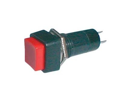 Prepínač tlačidlo štvorec ON-OFF 250V/1A červené