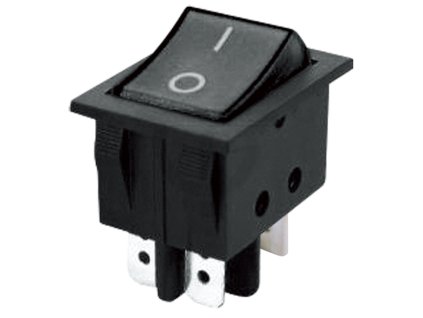 Prepínač kolískový 2pol./4pin (ON)-OFF 250V/15A