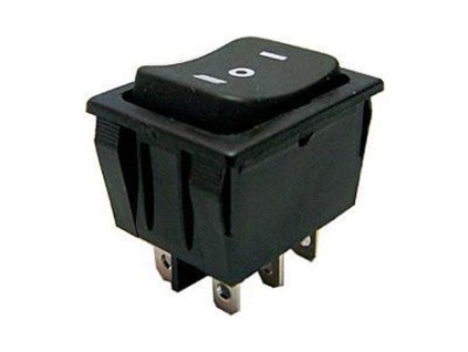 Prepínač kolískový 3pol./6pin (ON)-OFF-(ON) 250V/15A čierny