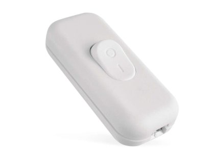 Vypínač jednopólový šnúrový priechodný biely