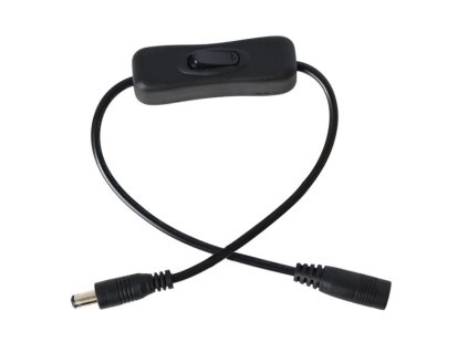 Kábel pre LED pásik s vypínačom a konektory 5,5 x 2,1mm, 2x 15cm