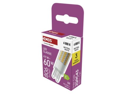 LED žiarovka Classic JC / G9 / 4,9 W (60W) / 806 lm / Neutrálna biela