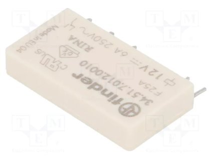 Relé FINDER 34.51.7.012.0010, 12VDC, 6A, PLU R219