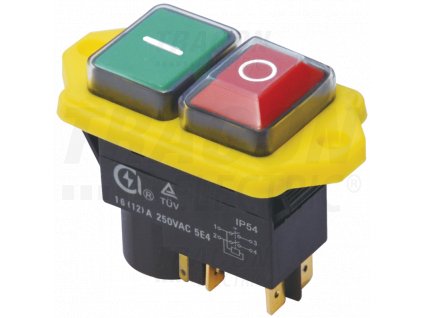 Bezpečnostné tlačidlo SSTM-045, 5-PIN, 230VAC, 12A, IP54, PLU 20510