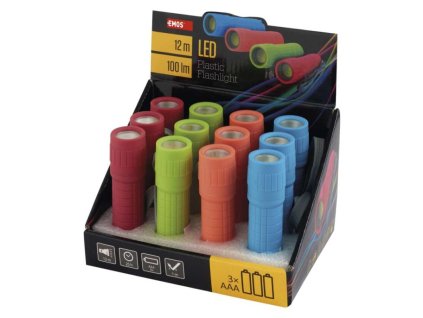 COB LED ručné svietidlo P4706, 100 lm, 3× AAA, 12 ks, display box