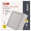 LED prisadené svietidlo, štvorec, biele, 7,6W, CCT