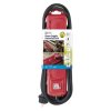 Predlžovací kábel 3 m / 4 zásuvky / s vypínačom / čierno-červený / guma-neoprén / 1,5 mm2