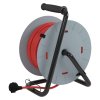 Predlžovací kábel na bubne 25 m / pevný stred / 4 zásuvky / červený / PVC / 230 V / 1,5mm2
