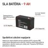 Bezúdržbový olovený akumulátor 12 V/9 Ah, faston 6,3 mm