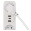 Predlžovací kábel 1,4 m / 2 zásuvky+2×USB-A+1×USB-C / biely / PVC / 1,5 mm2