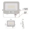 LED reflektor GLARO 20W, biely, IP65, 2000 lm, neutrálna biela
