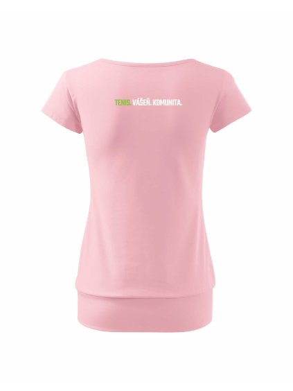 Dámské tričko s dolním lemem Powder Pink (Pudrově růžová)