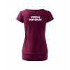 Dámské tričko s dolním lemem Fuchsia (Tmavě růžová)