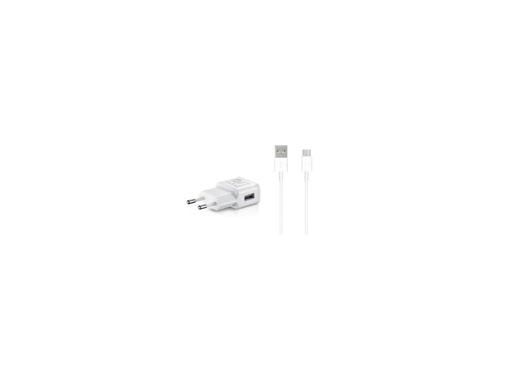 EP-TA200EWE + EP-DG970BWE Samsung 15W Cestovní nabíječka + USB-C Datový Kabel White (OOB Bulk)