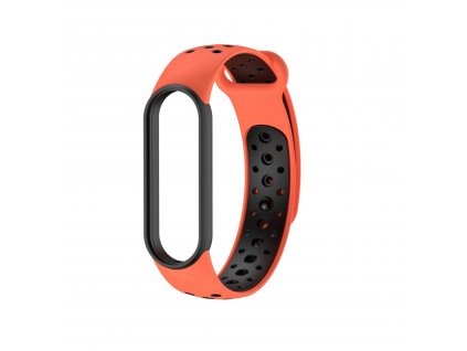 Xiaomi Mi Band 5 pásek na ruku sportovní řemínek silikon oranžový/černý