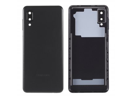 Samsung Galaxy A02 zadní kryt baterie černý včetně krytky fotoaparátu A022