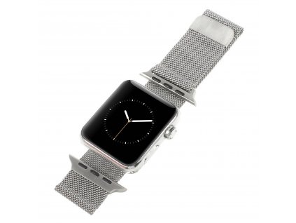 Apple Watch 42mm 44MM řemínek kovový Milanese Loop Milánský tah stříbrný