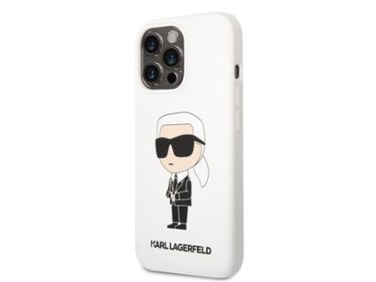 Karl Lagerfeld Liquid Silicone Ikonik NFT Zadní Kryt pro iPhone 13 Pro White