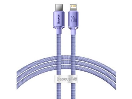 Baseus CAJY000205 Crystal Shine Series Datový Kabel USB-C - Lightning 20W 1,2m Purple