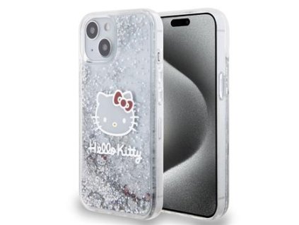 Hello Kitty Liquid Glitter Electroplating Head Logo Zadní Kryt pro iPhone 13 Transparent