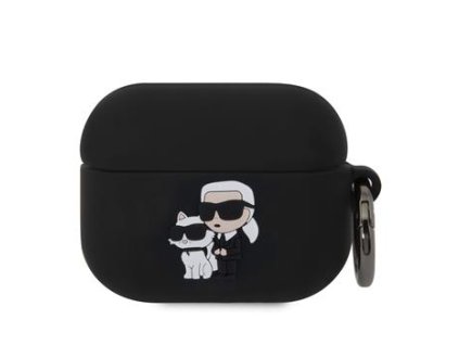 Karl Lagerfeld 3D Logo NFT Karl and Choupette Silikonové Pouzdro pro AirPods Pro Black