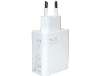 Xiaomi MDY-12-EH USB 67W Cestovní Nabíječka White + USB-C 6A Datový Kabel White (Bulk)