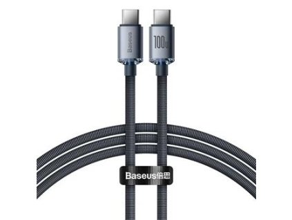 Baseus CAJY000601 Crystal Shine Series Datový Kabel USB-C - USB-C 100W 1,2m Black