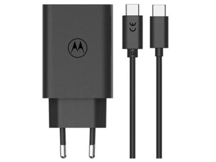 Motorola TurboPower Cestovní Nabíječka 50W Duo USB-C + USB-A vč. USB-C/USB-C kabelu Black