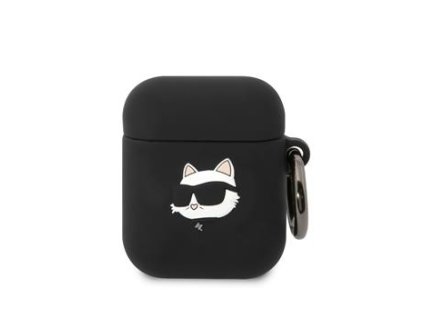 Karl Lagerfeld 3D Logo NFT Choupette Head Silikonové Pouzdro pro Airpods 1/2 Black