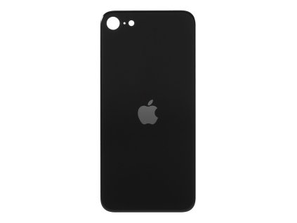 apple iphone se 2 generace zadni skleneny kryt baterie cerny se zvetsenym otvorem na zadni fotoaparat