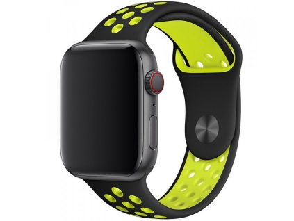 apple watch 38 40 41mm silikonovy sport pasek cerny zeleny