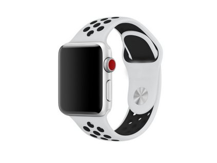 apple watch 38 40mm silikonovy sport pasek bily