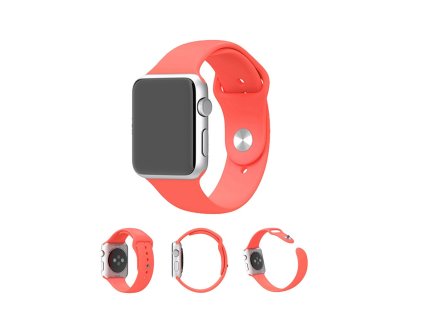 Apple Watch 42mm 44MM silikonový řemínek pásek melounově červený