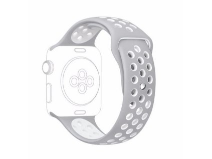 apple watch 42mm silikonovy sport pasek sedy