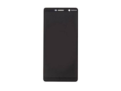 nokia 7 plus lcd komplet displej predni panel cerne dotykove sklo