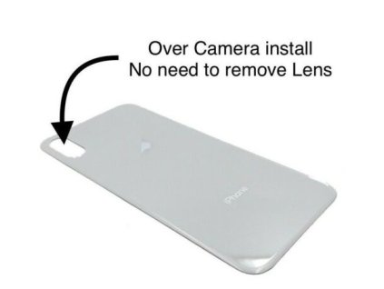 iphone x zadni kryt sklo bile vetsi otvor pro kameru