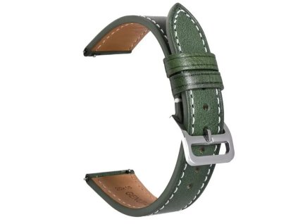 kozeny reminek na hodinky 20mm zeleny