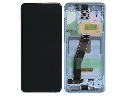 samsung galaxy s20 lcd g980 amoled displej komplet predni panel blue vcetne ramecku service pack