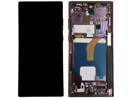 samsung galaxy s22 ultra s908b lcd displej dotykove sklo a oled vcetne ramecku burgundy