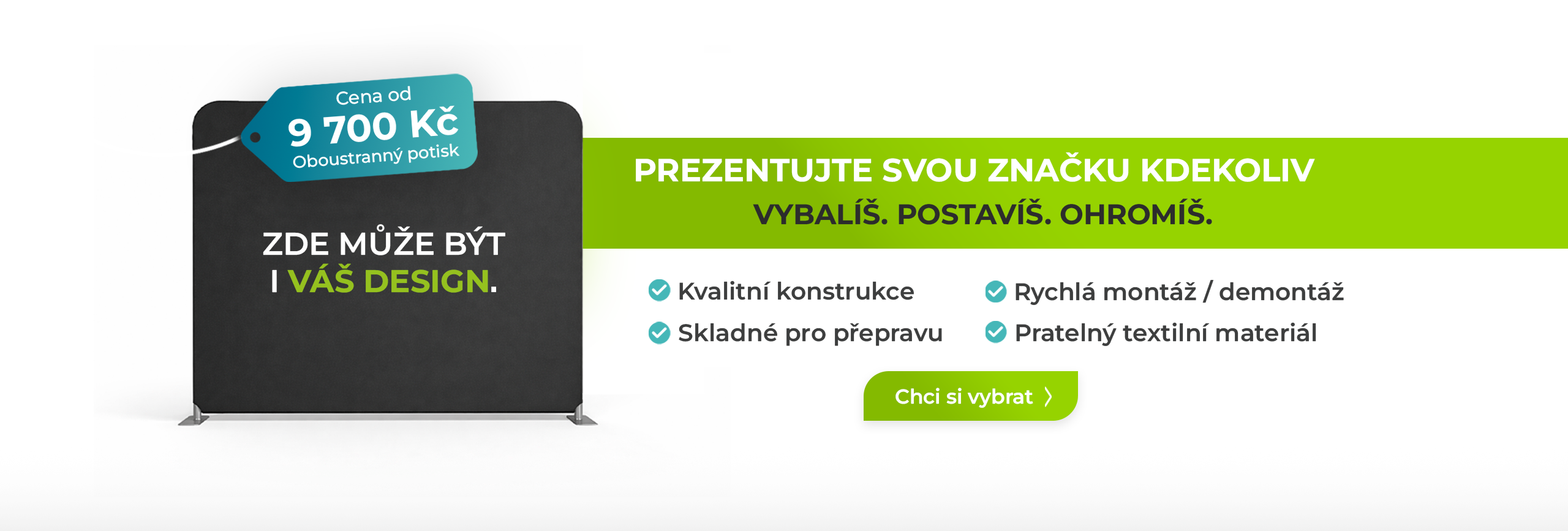 Uniwall - prezentační plátna - kvalitní, skladné, pratelné a rychlé na montáž a demontáž